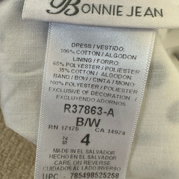 Y2K Bonnie Jean 4T Toddler Girl Cotton Polka Dot Floral Dress Black White Yellow - Picture 14 of 16